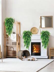 1 件人造藤蔓悬挂假植物，人造蕨类植物墙假常春藤绿花房间装饰适用于家庭花园、婚礼派对、活动室和户外装饰，人造装饰品，逼真植物 - 綠色 - 查看 8