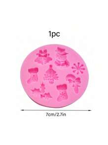 1pc Light Grey Silicone Christmas Series Cake Mold, Ideal For Diy Cake Decorating, Chocolate, Clay & Resin Molding, Christmas Themed Baking Tool