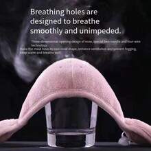 Solid Color Polyester Windproof Face Mask, Warm Thermal-Lined 2-In-1 Ear Protection Mask, Thickened For Autumn/Winter, Suitable For Men And Women Cycling Autumn Outfits Fluffy - A - View 6