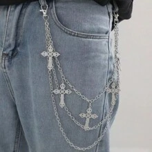 1 pezzo Catena da vita con decorazione a stella a cinque punte, stile punk hip hop, accessorio per pantaloni, gioiello per gonna stile hip hop