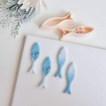 1/2/3 pezzi/set di piccoli stampi in argilla polimerica a forma di pesce per orecchini e creazione di gioielli, design a pendente a forma di pesce, stampi in argilla morbida per la realizzazione di ciondoli e decorazioni per collane, sagome 3D stampate a forma di animali con bordi affilati in PLA per orecchini - Pescare - Visualizzare 11