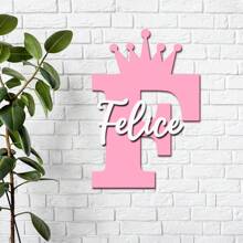 1pc Customized Wooden Name Plate, Customizable Name Up To 26 Letters, Wooden Wall Decor, Suitable For Children's Room, Home Decor, Unique Colorful Kids Room Door Sign, Perfect Customized Gift For Birthday, Children's Day, Back To School, Halloween, Christmas, Graduation
