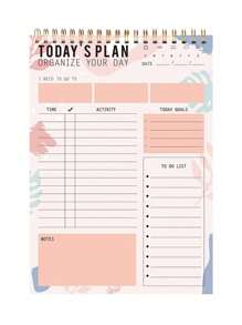 52页待办事项笔记本，6.5 x 9.8英寸：多功能分区，螺旋装订，每日计划记事本，任务清单整理器，办公学习用品，桌面配件，万圣节和圣诞节礼物 - 彩色 - 查看 9