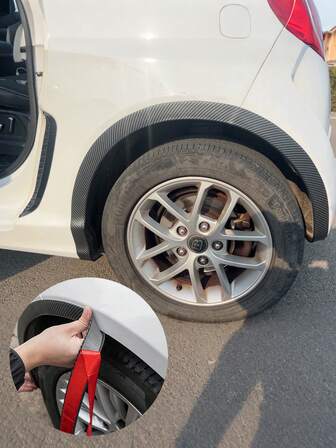 1.碳纤维花纹汽车轮眉 通用型轿车轮拱装饰唇 加长成型保护片