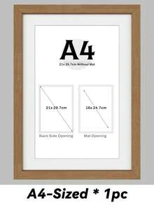 A3/A4/A5 Classic Picture Frames For Wall/Desktop, Matte Black/White/Light Wood Grain, Versatile Document Frame, Faux Wood