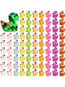 1/10/20/30/100pcs Christmas Hat Color Glow In Dark Duck, Christmas Mini Duck, Mini Luminous Resin Ducks For Crafts, Car Diy Creative Ornament, Cute Creative Handmade Duckling,Colorful Tiny Ducks Glow In The Dark Miniature Figures,Vibrant, Collectible, And Adorable Party Favors, Goody Bag Stuffers, And Easter Gifts,Christmas, Christmas Decorations, Christmas Gifts. - Multicolor - View 11