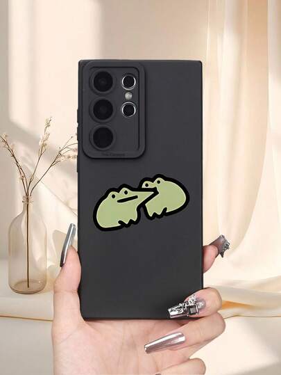 Summer Black Phone Case S Amsung Printed With Creative Playful Frog Pattern Patterns S Amsung S24 Providing 360 Degree All-Round Protection For Galaxy S25/S24/S23/A23/A32/A52/A34/A05s/S20/S20 Ultra/S23 Uitra/S23 FE For Smartphone Best Gift