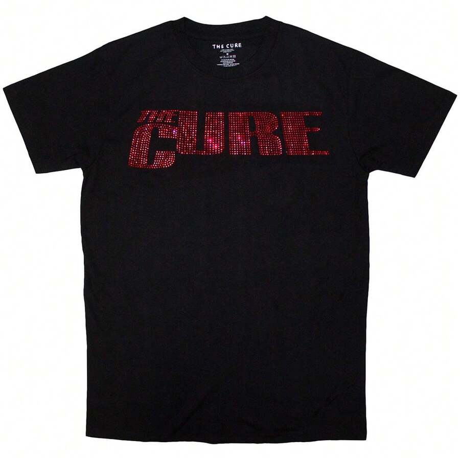 The Cure | Official Band T-Shirt | Logo (Embellished) - 48-Hour Fast Shipping!  - Black - View 1