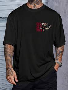 Oversized Streetwear T-Shirt Chainsaw Chibi Denji Motossera REF 7254 FLUXOGEEK - 黑色 - 查看 2