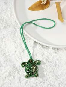 1 件复古度假海洋生物和水果串珠装饰单肩/腋下法棍包，适合约会、郊游、度假、珠子、镶嵌珠子、手工指甲珠 - 彩色 - 查看 2