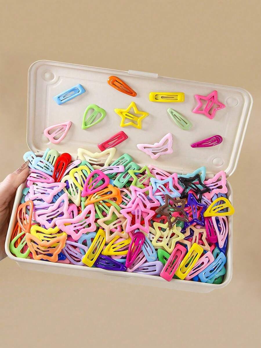 30/15pcs Assorted Colorful 3cm Small Hair Clips, Suitable For Teen Casual Fashion Hair Accessories - Multicolor - View 1