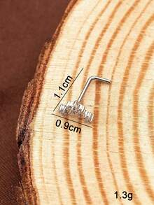 1pc Rhinestone Five-Pointed Star Nose Ring, Fashionable & For Daily Wear And Parties - Silver - View 3