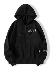 Women's Casual Loose-Fitting Hooded Sweatshirt, Pullover, Fashionable, Casual, Comfortable And Simple. - Black - View 5