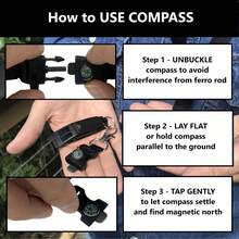 LuxoGear Hiking Whistle Safety Whistle With Compass, Fire Starter Survival Camping - 戶外探險 - 查看 6