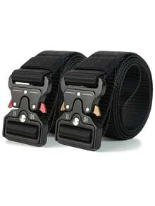 3 pièces/2 pièces/1 pièce Ceinture tactique de sport extérieur pour hommes, sangle en nylon multifonctionnelle avec boucle à dégagement rapide, accessoires d'équipement de randonnée et de camping, accessoires de sport, un excellent cadeau pour l'automne, l'Halloween, l'automne-hiver. Convient aux adolescents, aux jeunes, aux hommes, aux tenues décontractées, aux activités de plein air, aux vacances, aux cadeaux de remise de diplôme, d'anniversaire, pour un usage quotidien - Multicolore - Voir 12