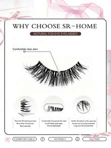 10 paia di ciglia finte a metà lunghezza con banda trasparente, ciglia false a forma di occhio di gatto, corte e morbide, faux ciglia in 3D in stile mink, naturali e morbide, adatte per il trucco, Ognissanti