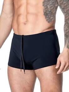 Lined Boxer Shorts With Elastic And Drawstring, Lined With UV50+ Protection - Black - View 2