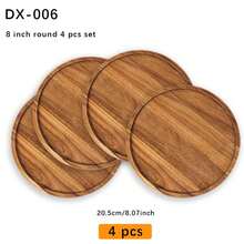 Wooden Plates 8/10/12 Inch Dinner Plates, Acacia Round Wood Plates, Unbreakable Classic Plates, Easy Cleaning & Lightweight For Dishes Snack, Dessert, Housewarming, Christmas Gift - 棕色 - 查看 14