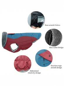 Casaco quente para cães, colete de lã refletivo para cães, casaco à prova de vento para inverno e clima frio para cães grandes - fibra de poliéster ajustável, adequado para cães pequenos, médios e grandes - Roxa - Ver 4