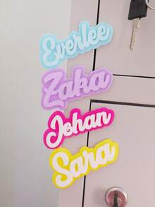1pc Custom Acrylic Refrigerator Magnet, Double-Layer Personalized Name Tags In Blue, Pink, Yellow, And Green, Ideal For Decorating Cabinets And Boxes, Perfect Gift For Family, Colleagues Or Friends, Name Magnet,Playful Design, Vibrant Colors, Magnetic Name Tags,Delicate Romance - Fridge Magnets - View 8