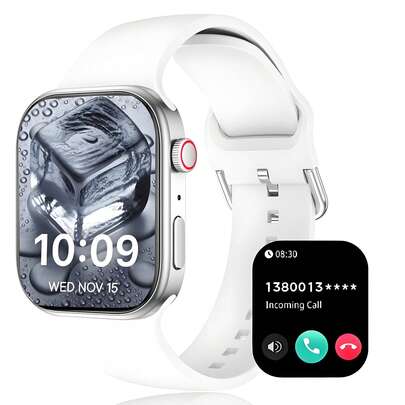Smartwatch con schermo touch a schermo intero ad alta definizione da 2,01 pollici, cinturino in silicone, per uomo e donna, chiamata/ricezione senza fili, contapassi, modalità sport all'aperto multiple (ciclismo, corsa, trekking, arrampicata), promemoria sedentario, batteria ricaricabile, funzione senza fili, adatto come regalo per amici, coppie, anziani, colleghi