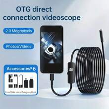 1920P HD Endoscope Camera With Light For IPhone And Android Semi-Rigid Cable Snake Camera, 8 Adjustable High Brightness LED Lights, USB Power Mode, ≤36V Operating Voltage, Without Battery, For Inspection, Auto Repair Industry, Pipeline Dredging