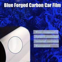 1 Roll Premium Blue Floral Carbon PVC Vinyl Protective Film For Cars - Heat Resistant, Waterproof, Anti-Slip, UV Resistant - one-size - View 2
