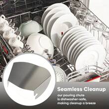 Stainless Steel Pouring Chute Attachment For KitchenAid Stand Mixers - Dishwasher Fits Tilt-Head & Bowl-Lift, Essential Baking Tool For Mess-Free Efficient Pouring - 銀色 - 查看 7