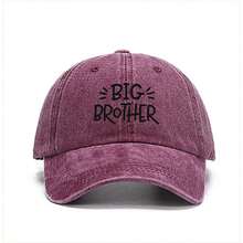 Vintage Washed Baseball Cap - Printed With "Big Brother" | Adjustable Casual Hat, Suitable For Family And Streetwear - A - View 4