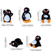 6件套迷你企鹅摆件，可爱小企鹅装饰品，树脂动物摆件，适用于装饰花园、户外空间、盆栽植物、水族箱、家居和汽车，DIY配件，小礼物 - 彩色 - 查看 12