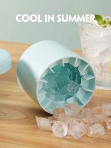 1pc, 60-Grid Cylindrical Silicone Ice Tray, Squeeze-Type Easy-To-Release Ice Cube Mold, Mini Ice Cup, Stackable Ice Tray - Multicolor - View 3