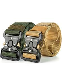 3 pièces/2 pièces/1 pièce Ceinture tactique de sport extérieur pour hommes, sangle en nylon multifonctionnelle avec boucle à dégagement rapide, accessoires d'équipement de randonnée et de camping, accessoires de sport, un excellent cadeau pour l'automne, l'Halloween, l'automne-hiver. Convient aux adolescents, aux jeunes, aux hommes, aux tenues décontractées, aux activités de plein air, aux vacances, aux cadeaux de remise de diplôme, d'anniversaire, pour un usage quotidien - Multicolore - Voir 20