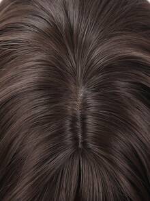 SMILCO 18 Inch Brown A-Line Bangs Medium Length Wig For Women Realistic Matte Hair Slightly Curled Fluffy Style Commuter Date - màu nâu - Xem 7