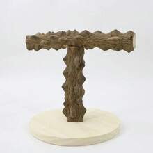 Sichuan Pepper Wood Parrot Toy T-Shaped Game Frame - Multifunctional Climbing Training Stand, Claw Grinding Stand | Chewing Toy | T-Shaped Game Frame Bird Climbing Ladder Training Stand - Multicolor - View 4