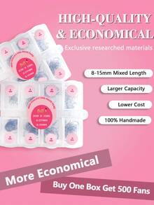 240PCS 500PCS 1000PCS Premade Fans Eyelash Extensions 240-1000 Fans Single Length 240 Fans 20D D Curl Handmade Volume Lashes Extensions 0.07mm Thickness 8-15mm Premade Volume Eyelash Extension Middle Stem Pointy Base Premade Lashes - D - View 6