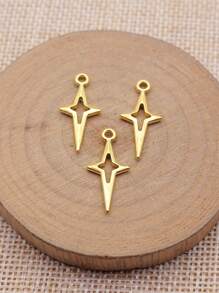 40 件 23x10 毫米（0.91x0.39 英寸）镂空星形吊坠 闪亮星形吊坠 女士 DIY 珠宝制作 - 鏤空星星 - 查看 11