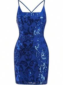 Sequin Homecoming Dresses Teens Women Sparkly Strap Bodycon Cocktail Party Night Prom Dress Vestidos De Fiesta ElegantesHalloween Christmas New Year - 金色 - 查看 11