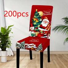 4/6 Unique Christmas Designs, Santa Claus & Snowman Digital Positioning Print Chair Covers, Removable & Washable Chair Cover Set, Soft Elastic Seat Protector, Suitable For Christmas Atmosphere Decoration In Restaurant, Kitchen, Banquet Hall, Dining Room, Bedroom, Office, Living Room, Dormitory And Home - Multicolor - View 31