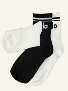 1/2/4 8Pairs Outdoor Polyester Socks - Comfortable, Unisex All-Season Wear For Active Adventures Fashion