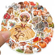 50Pcs Fall Stickers Autumn Leaf Stickers Fall Party Favors Seasonal Stickers Fall Decor Forest Stickers Animal Plant Aesthetic Stickers Scrapbook Stickers Bulk Stickers Holiday Decoration Vinyl Waterproof Stickers For Water Bottle,Computer,Laptop,Phone,Luggage,Notebook,Fridge