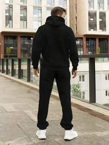 Conjunto de sudadera con capucha para hombres, nueva temporada de primavera y otoño, con estampado de naipes y dados, moda casual, sudadera de manga larga y pantalones, versátil para ejercicio al aire  entretenimiento, conjunto de sudadera con capucha y pantalones de manga larga para hombres