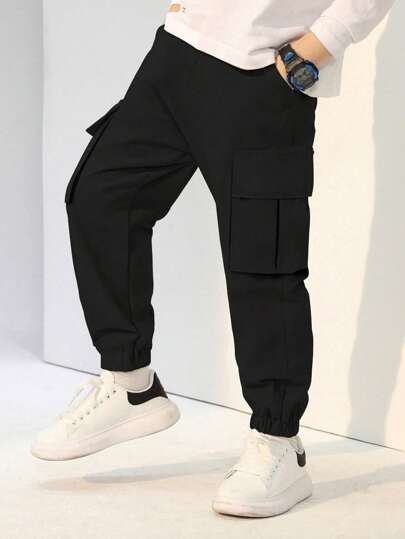 1pc Boys' Fashionable Casual Multi-Pocket Cargo Pants, Versatile For Daily Wear