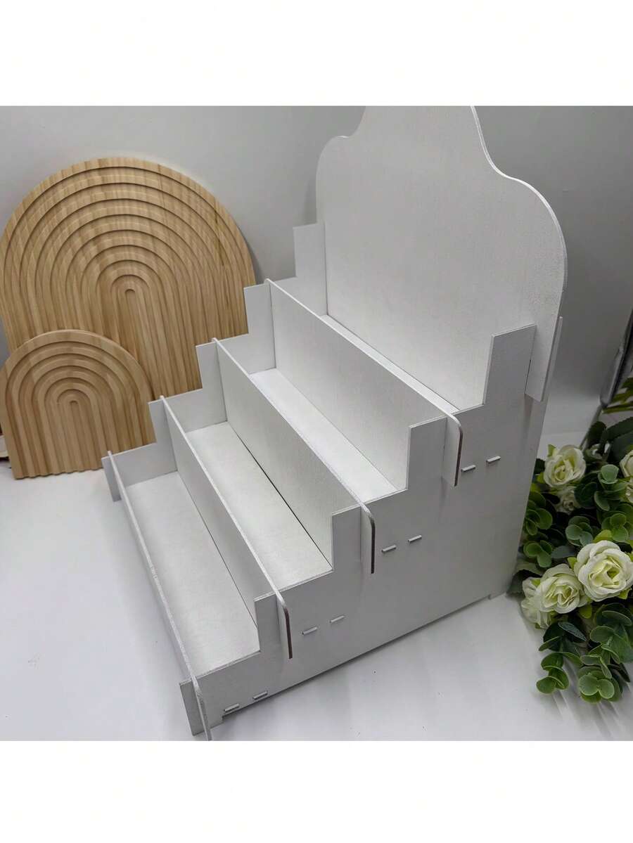 1 pezzo Supporto in legno per esposizione di biglietti di auguri, scaffale organizzatore multifunzione a più ripiani per cartellone, biglietti, cosmetici, memo d'ufficio e portabiglietti da visita, versatile per vari ambienti