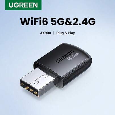  UGREEN 2.4G & 5G Wifi6 Wireless Adapter 600Mbps 286Mbps USB WiFi Network Card For PC Computer USB WiFi Adapter USB Ethernet WiFi