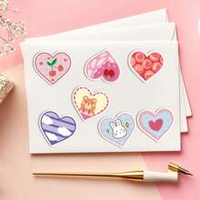50PCS Heart-Shaped Doodle Stickers PVC Creative Journal Notebook, Valentine's Day Labels, Holiday Decorations, Mug & Notebook Decor Envelopes, Collage Materials, Craft Decorations, Gifts, Scrapbook Stickers, Christmas Decorations