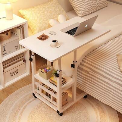 Movable Lifting Bedside Table Computer Table Simple Small Table Bedroom Home Student Desk Writing Desk Homework Table, Independent Height Adjustable, Suitable For Home Living Room Bedroom Bathroom