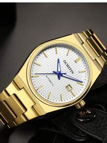 OCHSTIN Herren Goldene Uhr, Luxus Edelstahl Uhr, personalisierte vollautomatische mechanische Uhrwerk Armbanduhr, klassische Herrenuhren