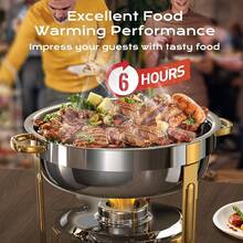 1pc 5QT Stainless Steel Hot Pot Self-Serve Set - Food Safe, No Power Needed - With Glass Lid And Stand, Great For Dinner Parties, Weddings, Camping - Silver - View 3