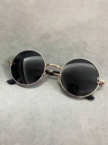Classic Retro Hip Hop Circular Polarized Glasses, Men's Metal Fashion Glasses Casual Fashion Glasses Accessories, Suitable For Vacation Travel, Driving, Fishing, Beach Party, Music Festival, Costume Play Decorative Props, Ideal For Own Use Or Gift. For Summer Beach Vacation,Outdoor,Travel