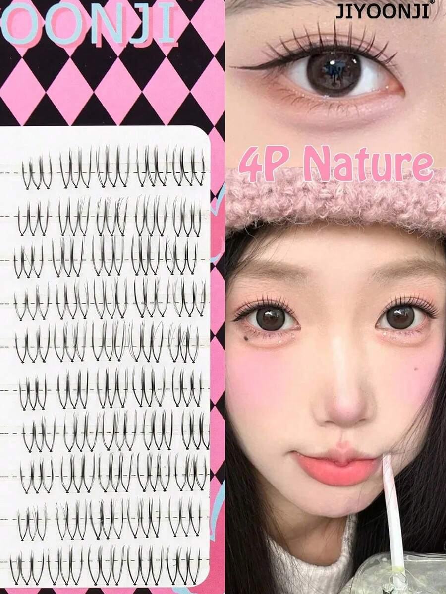 100片CC卷翘4P自然睫毛簇U型女团假睫毛偶像卡通眼睛手拉毛仙女假睫毛 - CC - 查看 1